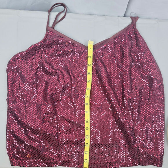 VINTAGE Y2K VENEZIA  SPAGHETTI STRAP TANK TOP SEQUINS CLUB Med.-Large See Photos - Picture 9 of 9